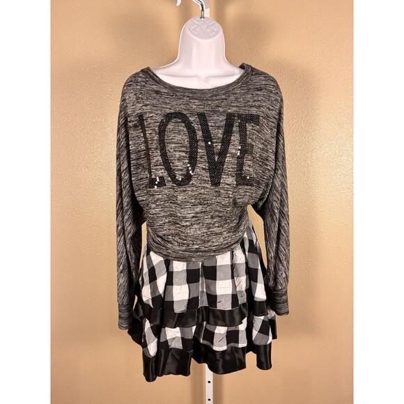 Women’s Checkered Black/White Skirt (m)  Dana Buchman Sweater (m) Off Shoulder M - Picture 4 of 8